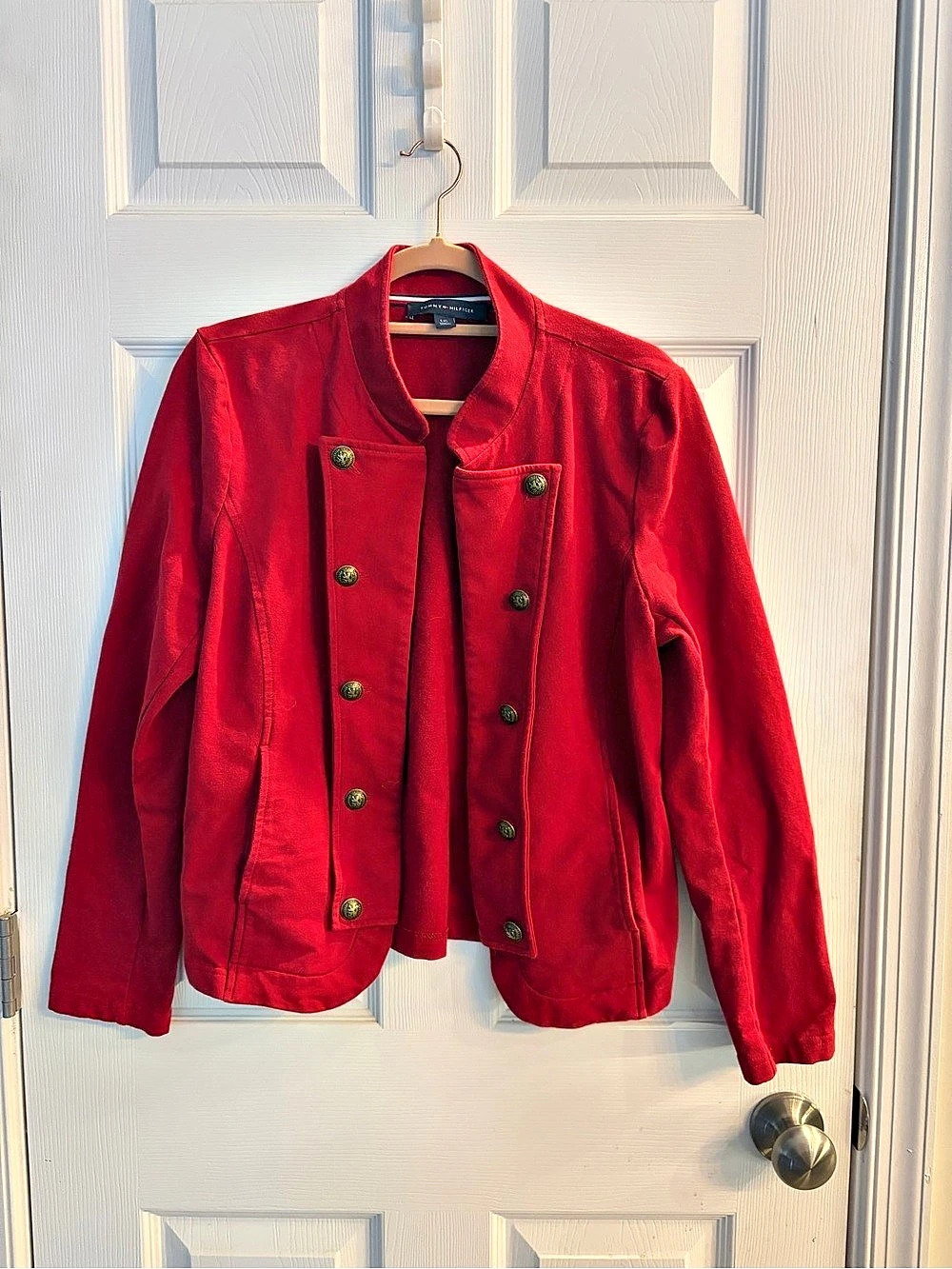 Tommy Hilfiger Military Band Jacket Red Size Large